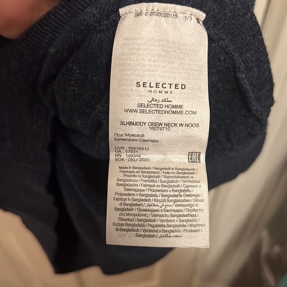 Selected Homme Buddy Crew Neck Sweater in Blue - Picture 12 of 13